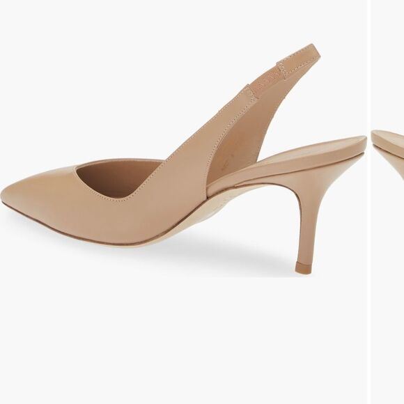 Stuart Weitzman Eva Pointed Toe Slingback Pumps - Picture 4 of 8